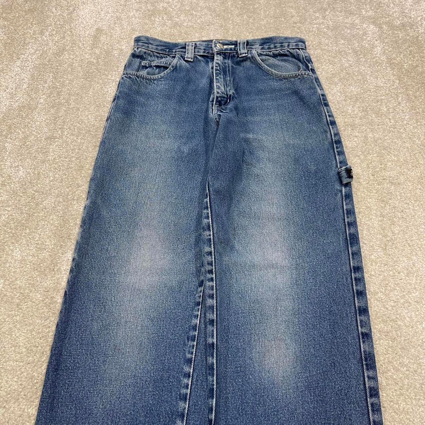 Y2K Sean John carpenter jeans blue Loose leg denim skate style cargo pants
