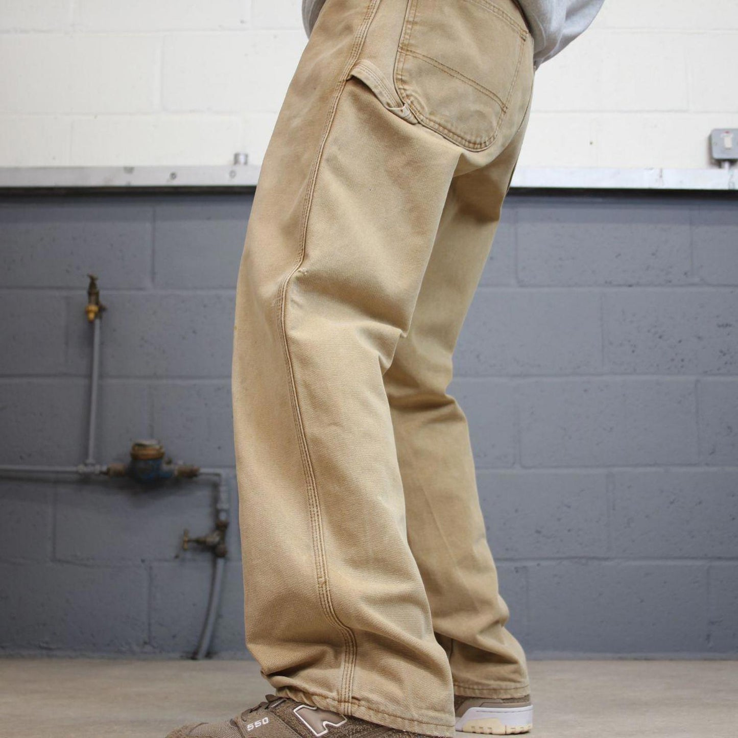 Baggy Dickies carpenter jeans W36L30 loose tan canvas cargo skater style pants