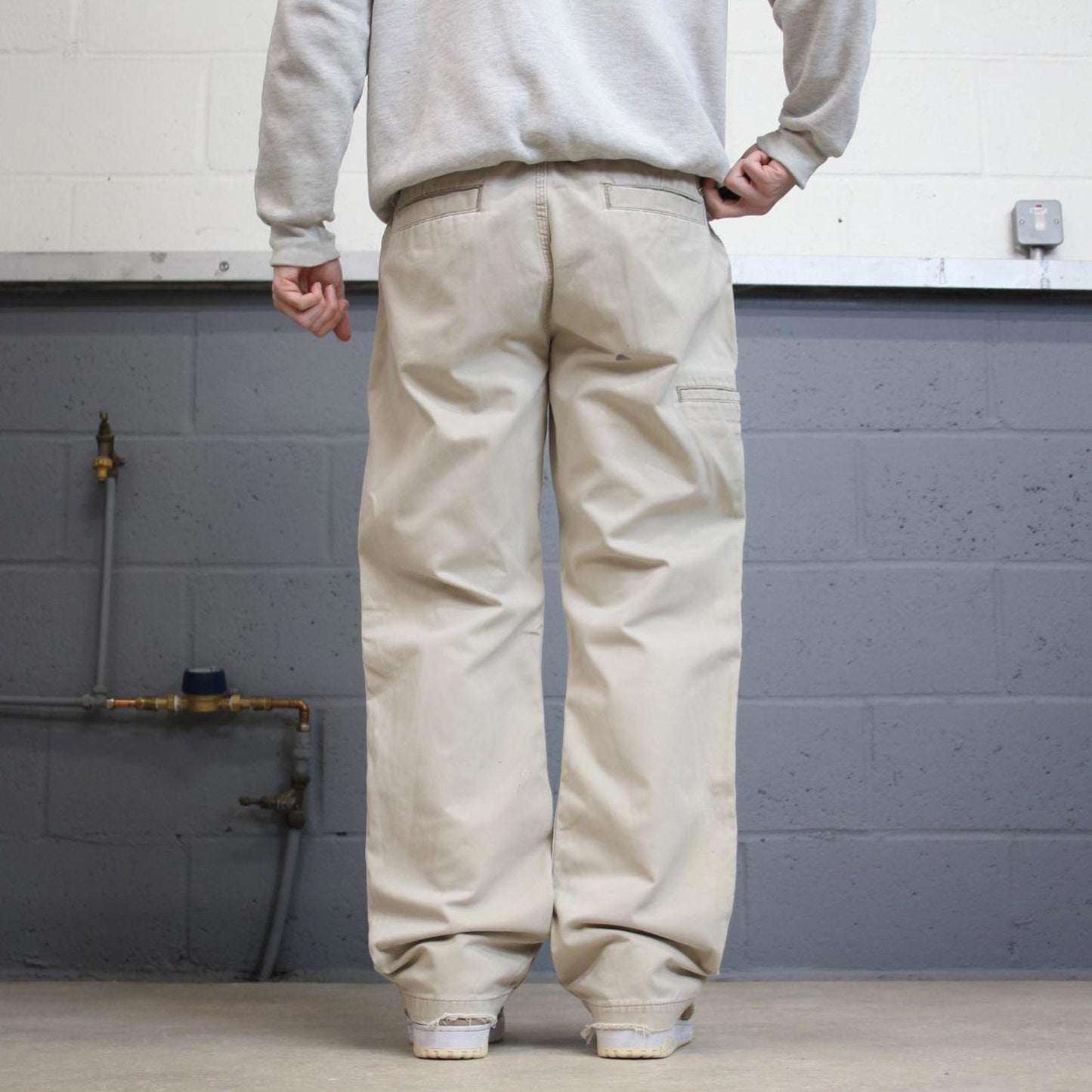 Y2K vintage carhartt carpenter pants beige Relaxed fit canvasy skate style workwear cargo pants