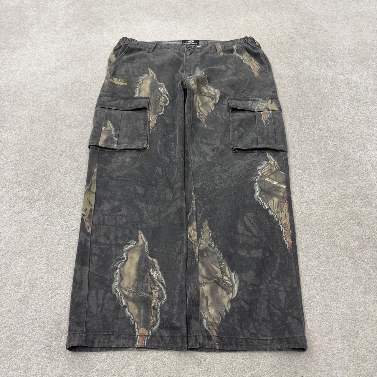 Vintage baggy Realtree camo cargo pants XL khaki grey Mossy oak loose camouflage hunting utility