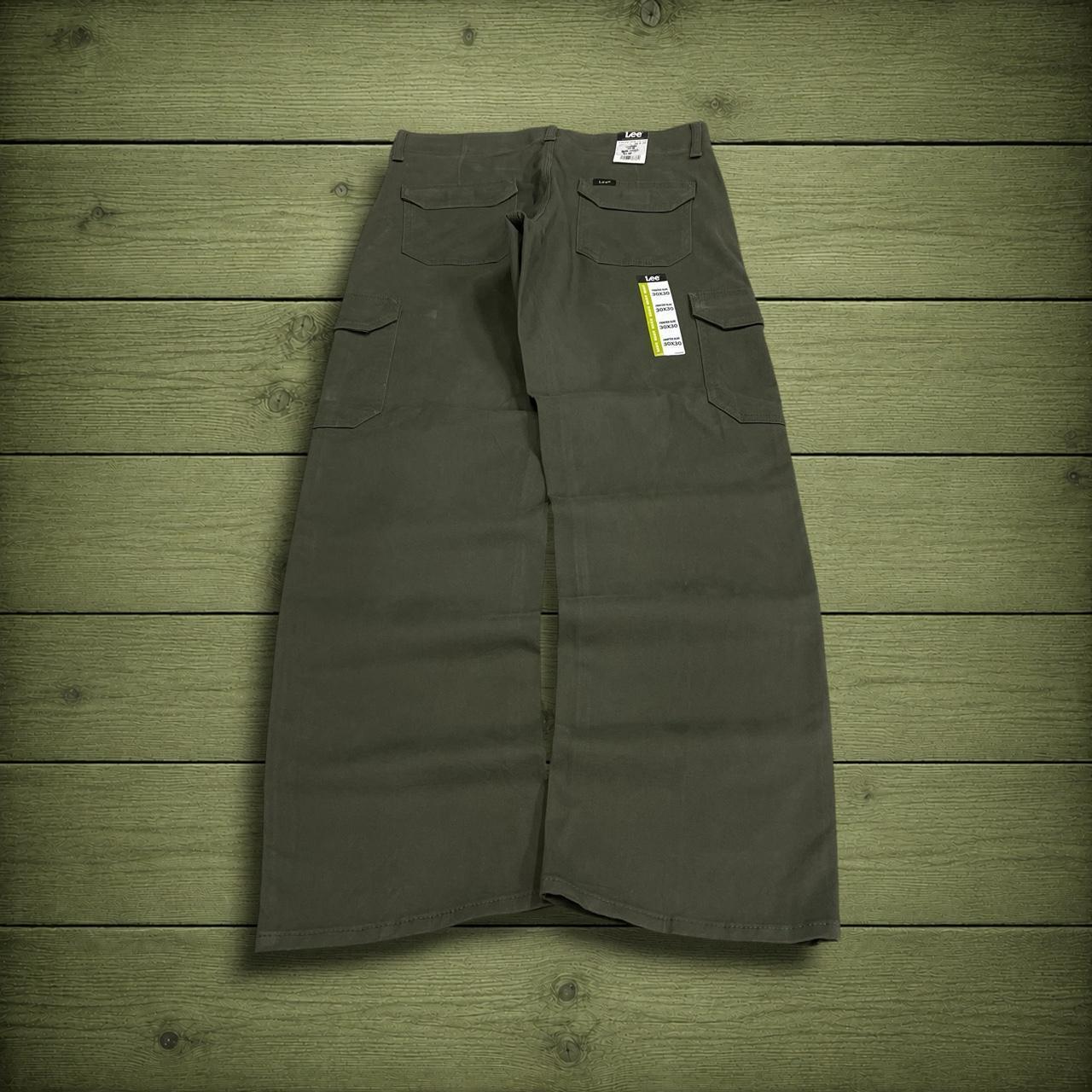 Y2K Lee cargo work pants green straight leg Regular straight fit chino hiking style trousers