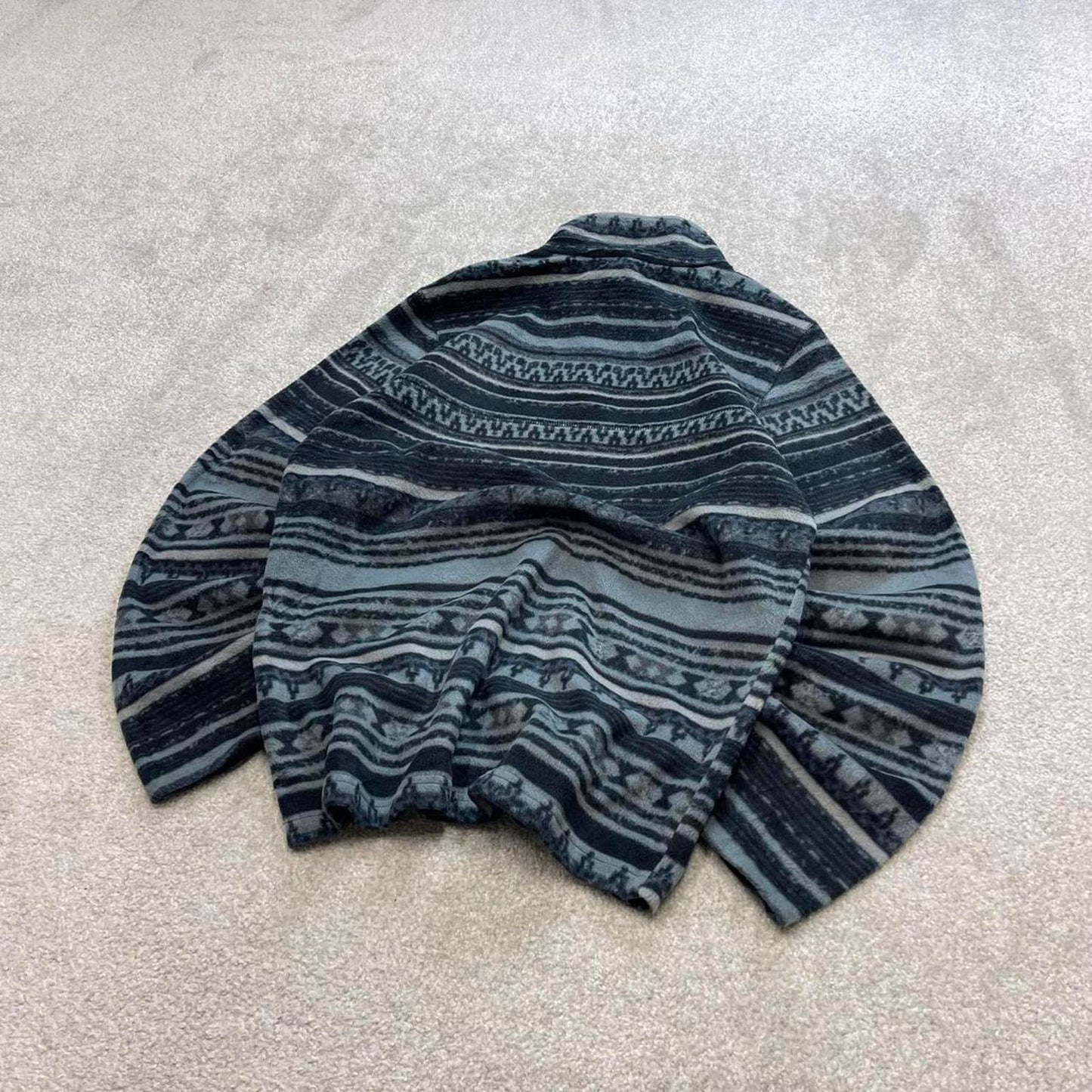 Patterned Columbia technical fleece Medium y2k style snap T autumn popper pull over