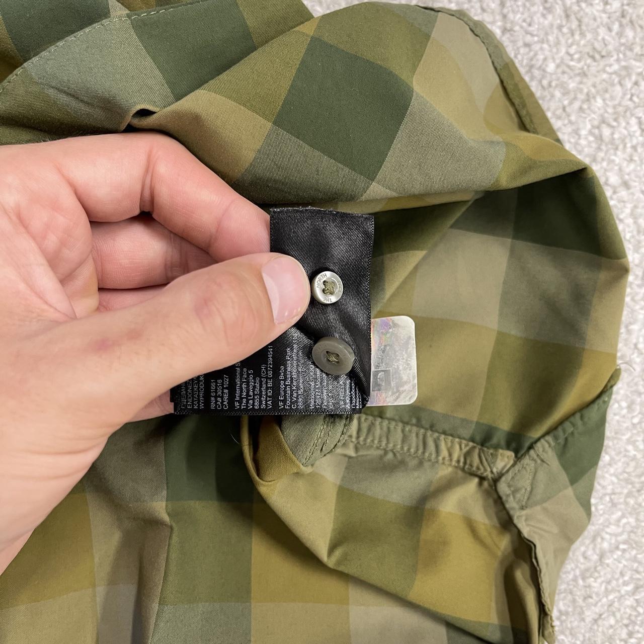 North face checkered short sleeve shirt green TNF festival surf style check shirt button down summer