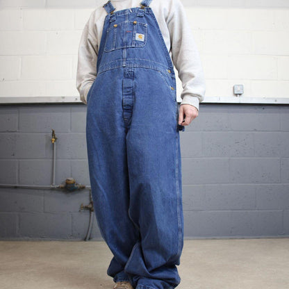 Vintage Carhartt dungarees W38L34 mens denim overalls blue utility worker skater
