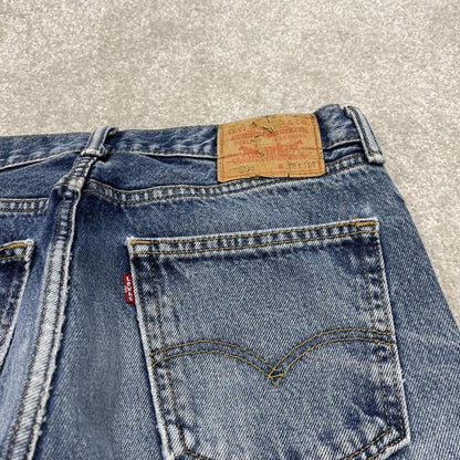 Y2k Levi's 505 jeans blue 32x34 Straight denim pants red tab logo 100% cotton