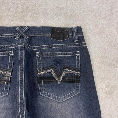 Blue Xtreme Couture jeans W36L30 blue loose y2k 00s style jeans embroidered stitch detail