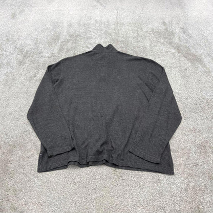 Y2K CHAPS 1/4 zip jumper grey Quarter zip soft knit pullover