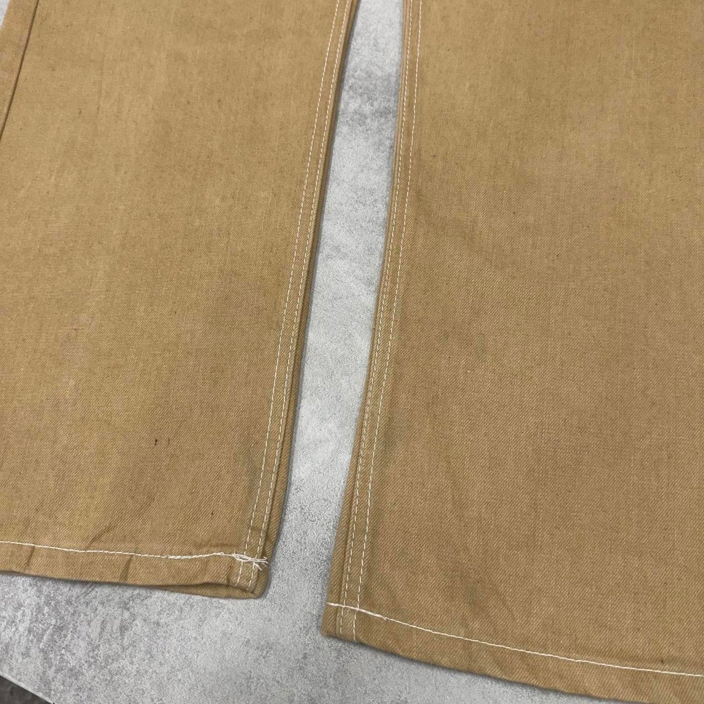 Y2K Hip Hop jeans Tan Fivez W36 L32 Denim skate pants rear pocket designs