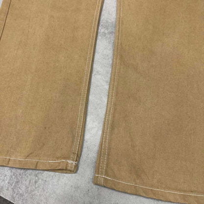 Y2K Hip Hop jeans Tan Fivez W36 L32 Denim skate pants rear pocket designs