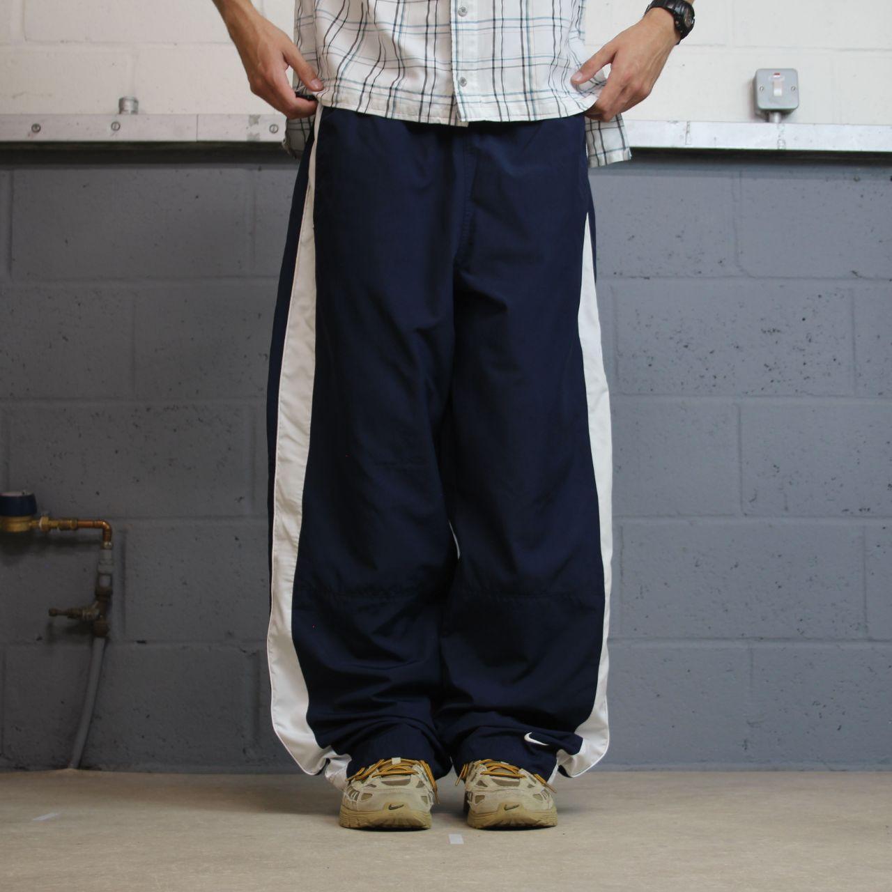 Y2K Nike baggy tracksuit bottoms navy XXL Wide leg