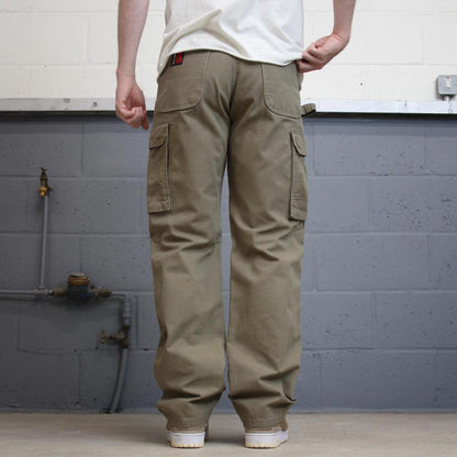 Khaki Wrangler double knee carpenter jeans W30L32 loose canvas 90s skater style cargos