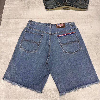 Blue Branded One jean shorts W36