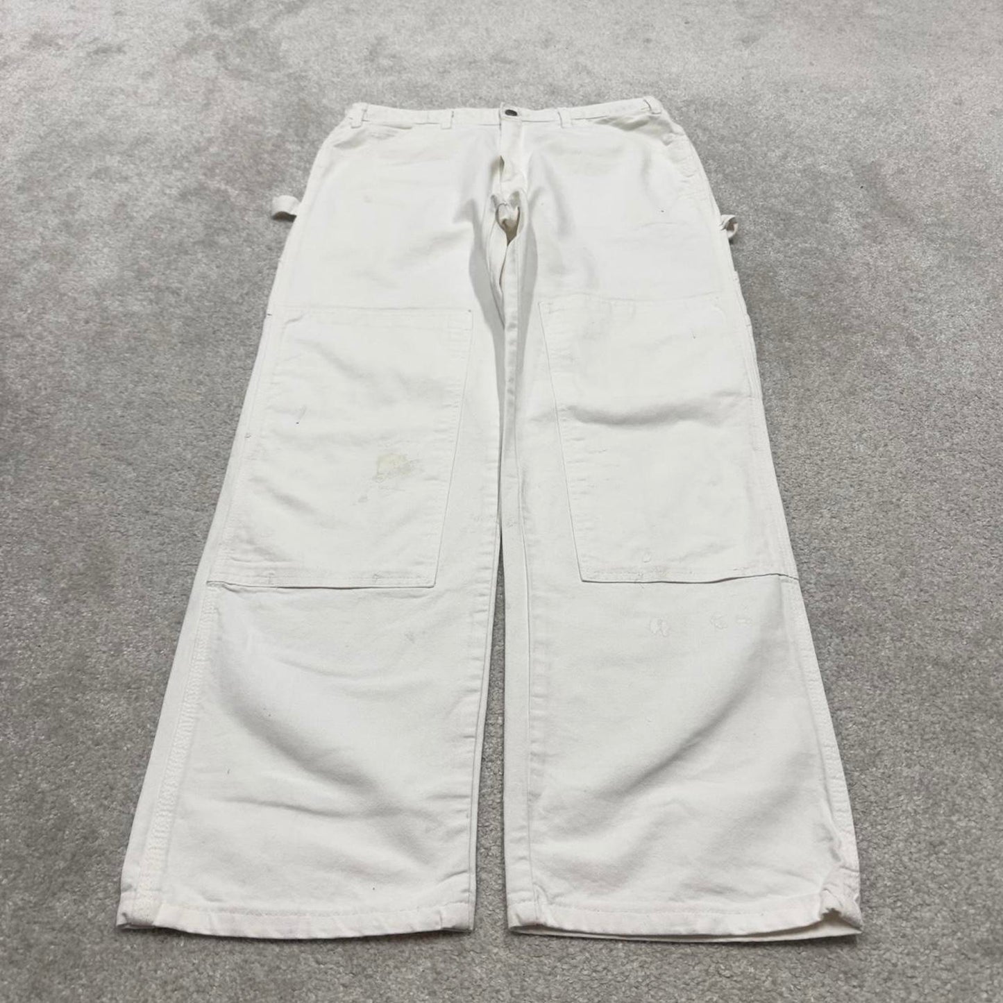 90s Dickies double knee carpenter pants white painters cargos W34L32 00s skater style workwear