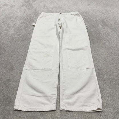 90s Dickies double knee carpenter pants white painters cargos W34L32 00s skater style workwear