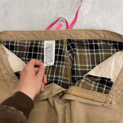 Carhartt carpenter trousers W36L36 loose flannel lined cargo pants skater style