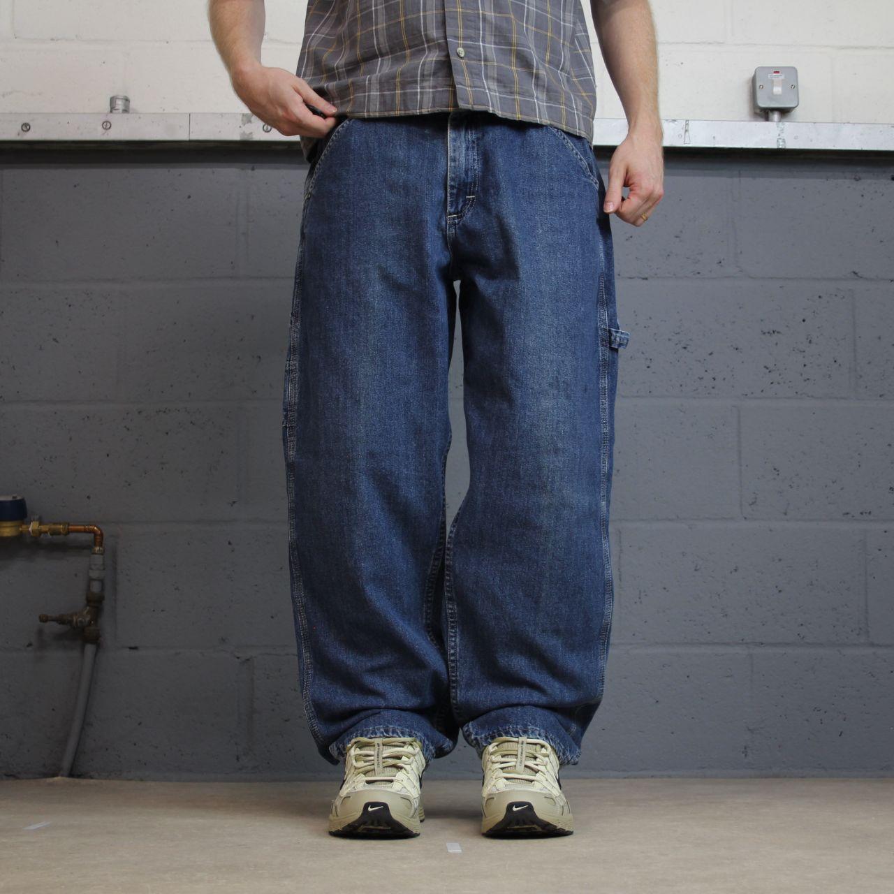 Vintage Lee carpenter jeans y2k blue W36L30 Loose straight leg skater style utility workwear trouser