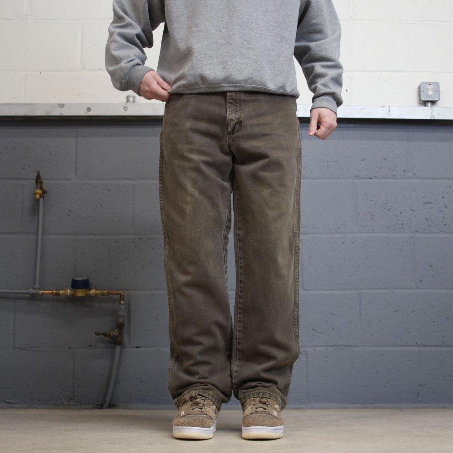 Vintage y2k Wrangler jeans brown Casual style 5 pocket straight leg denim pants