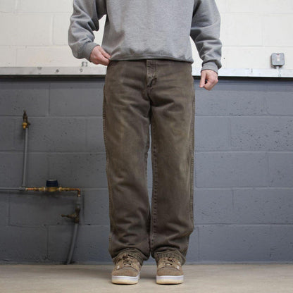 Vintage y2k Wrangler jeans brown Casual style 5 pocket straight leg denim pants