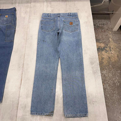 Mens vintage Carhartt jeans W32 L32 Blue Carhartt 5 pocket jeans patch logo