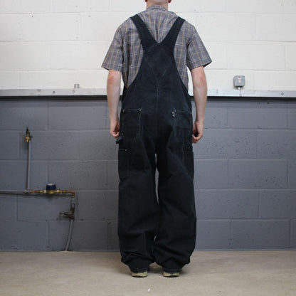 Vintage Carhartt dungarees faded black overalls Canvas bib & brace utility workwear