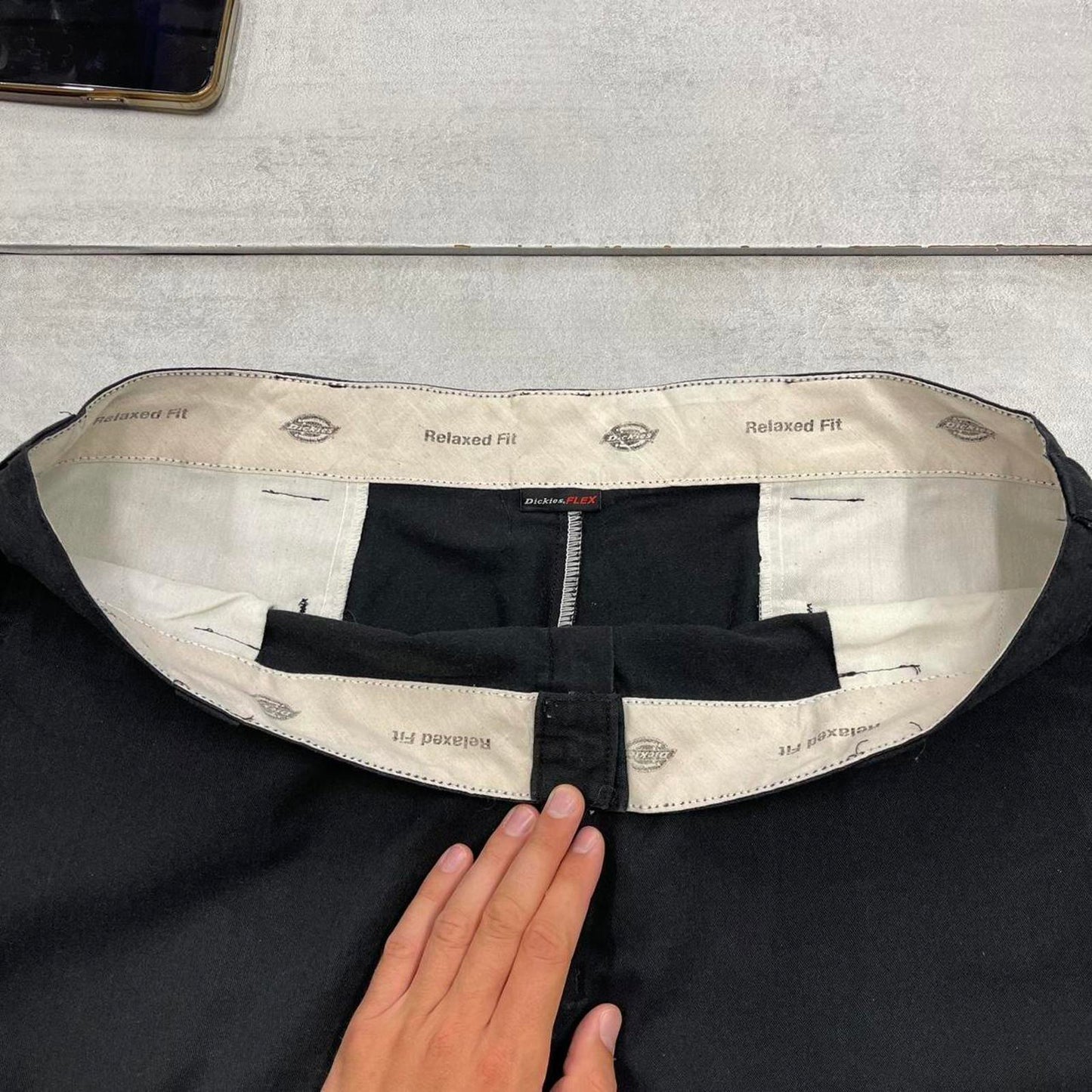 Black baggy Dickies carpenter shorts W42