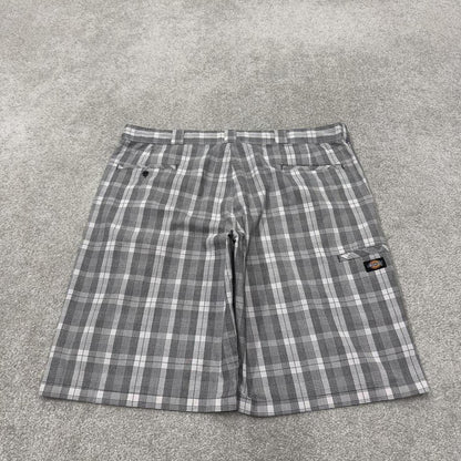 Dickies baggy checkered shorts carpenter grey white Chino check surf shorts long wide leg festival