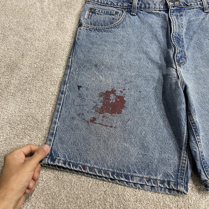Vintage Carhartt denim shorts y2k blue Loose fit skater style denim surf jorts