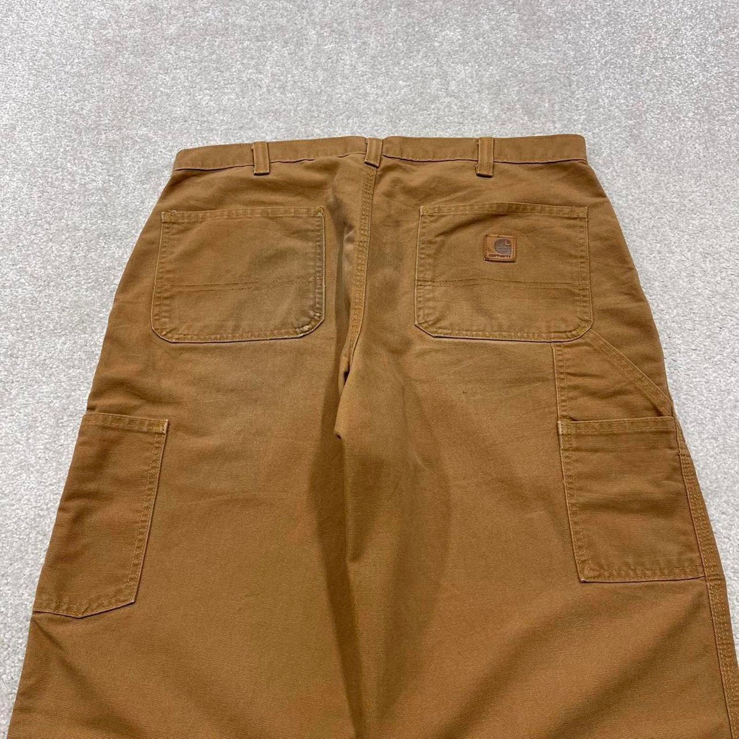 Y2K baggy fit Carhartt jeans tan brown Loose wide leg canvas carpenter skater cargo work pants