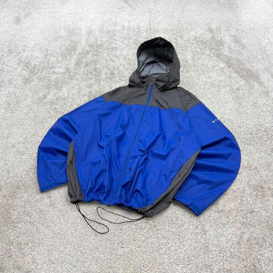 00s Columbia technical windbreaker jacket XL men's y2k style blue hooded lightweight autumn