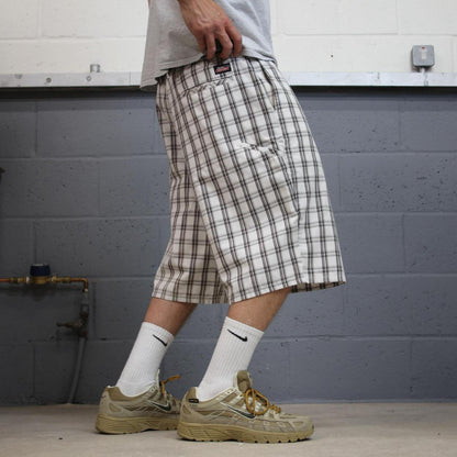 Dickies baggy checkered shorts carpenter white Chino check surf shorts long wide leg festival