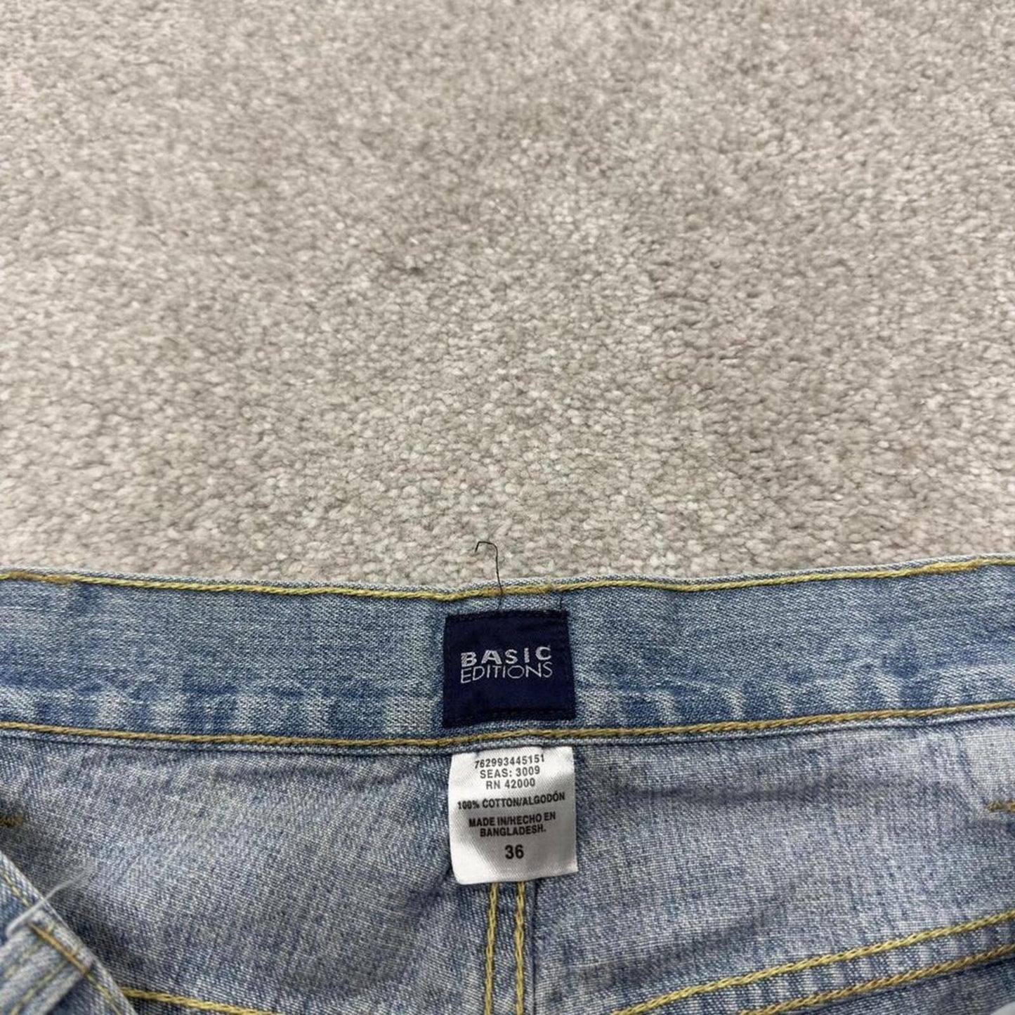 Denim carpenter shorts cargo blue Basic Editions loose leg skater style surf jorts