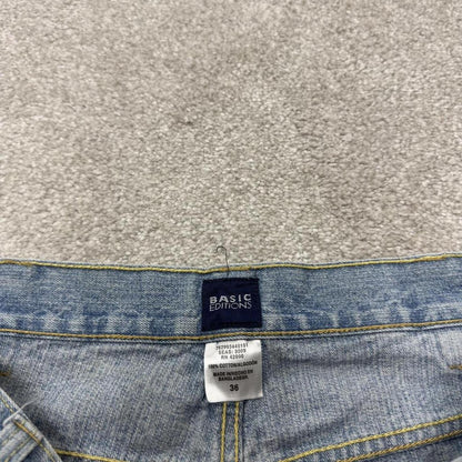 Denim carpenter shorts cargo blue Basic Editions loose leg skater style surf jorts