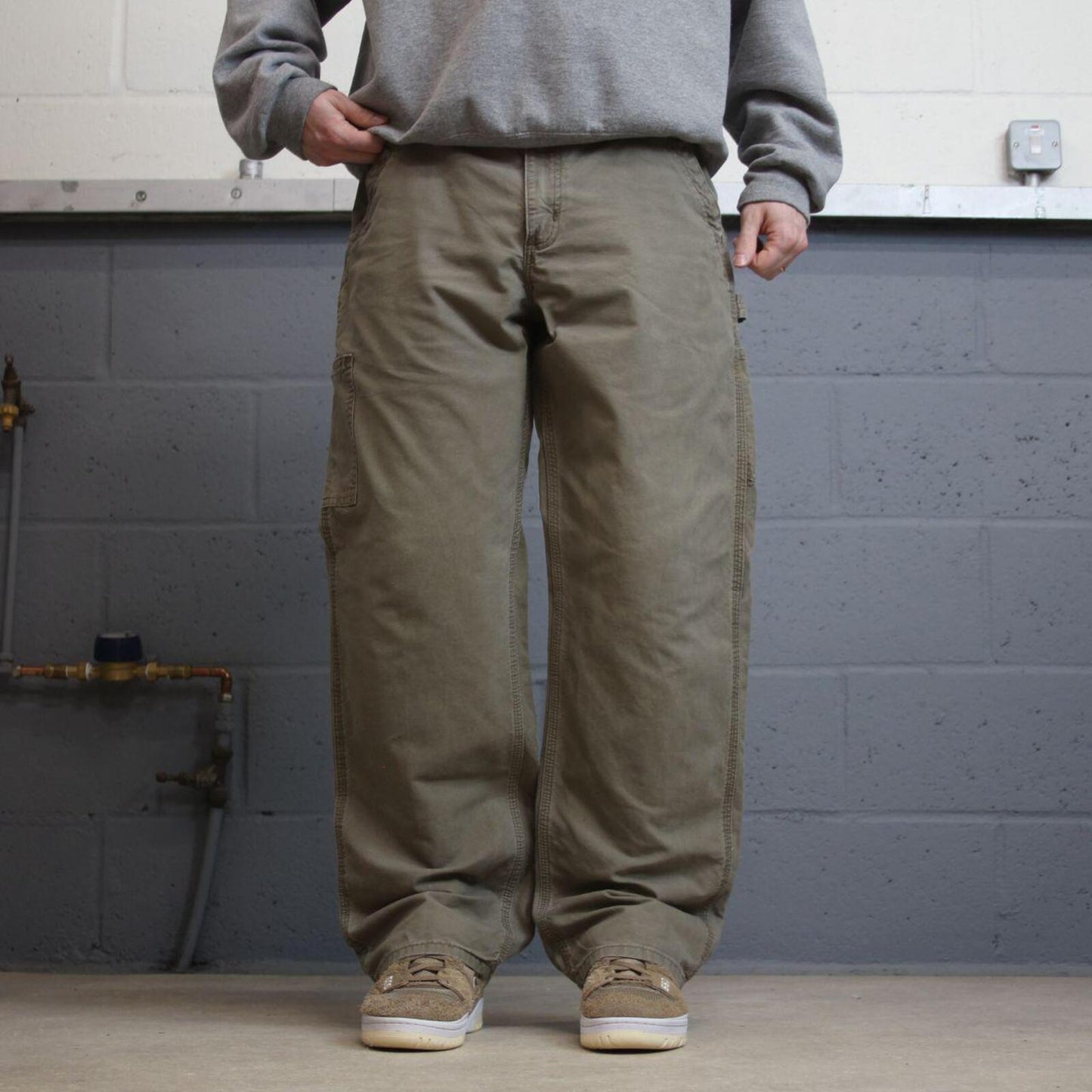 Carhartt carpenter skate pants khaki Loose dungaree fit Y2K style cargo work pants