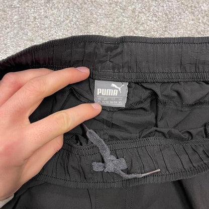 Vintage y2k Puma tracksuit bottoms black Loose floaty drawstring gym track pants