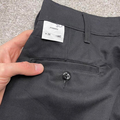 Vintage y2k work cargo pants loose black Chino style skate trousers Red Kap workwear patch logo