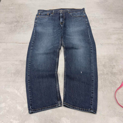 Levis 505 jeans blue W38L30 loose straight leg y2k style pants red tab logo