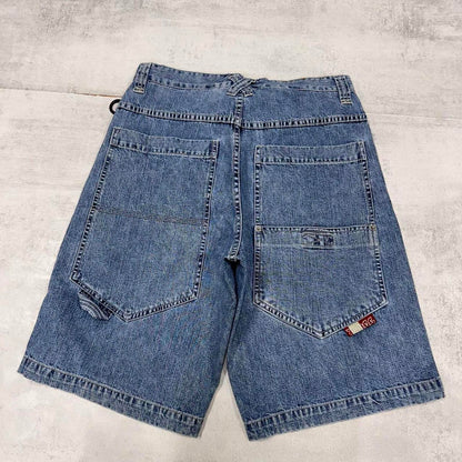 Y2K Denim Skate Jorts W30 PLUGG loose large rear pocket y2k style skater shorts