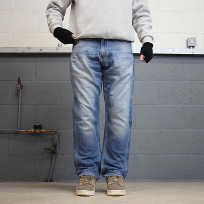 Blue Levis 505 jeans W36L30 straight leg y2k style pants red tab logo