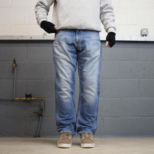 Blue Levis 505 jeans W36L30 straight leg y2k style pants red tab logo