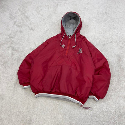 Alabama Crimson Tide Starter jacket XL red pullover hooded half zip nfl windbreaker bomber