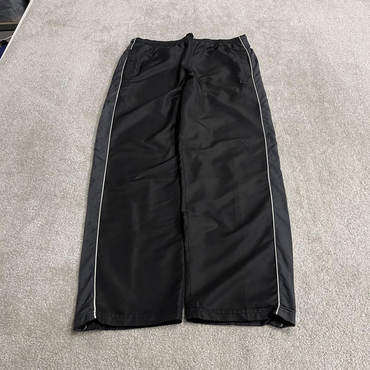 Y2K Starter tracksuit bottoms loose black Small mesh lined side stripe drawstring track pants