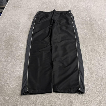 Y2K Starter tracksuit bottoms loose black Small mesh lined side stripe drawstring track pants