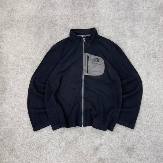 Black North Face technical fleece XL full zip up y2k 00s style autumn wear