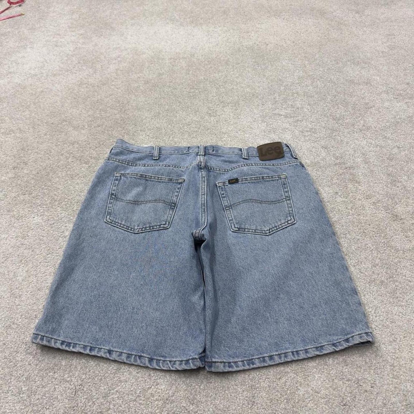 Lee denim shorts Y2K loose blue Loose leg skater style surf jorts