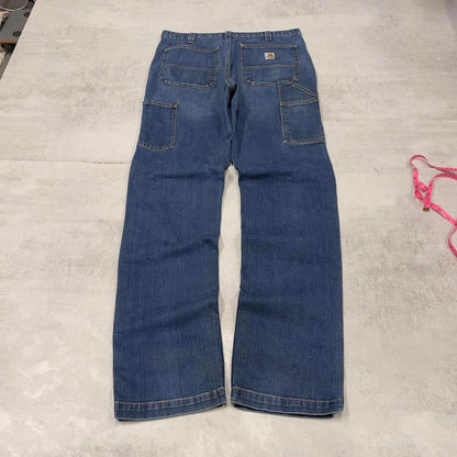 Mens Carhartt carpenter jeans W34L36 blue denim relaxed 90s style cargos
