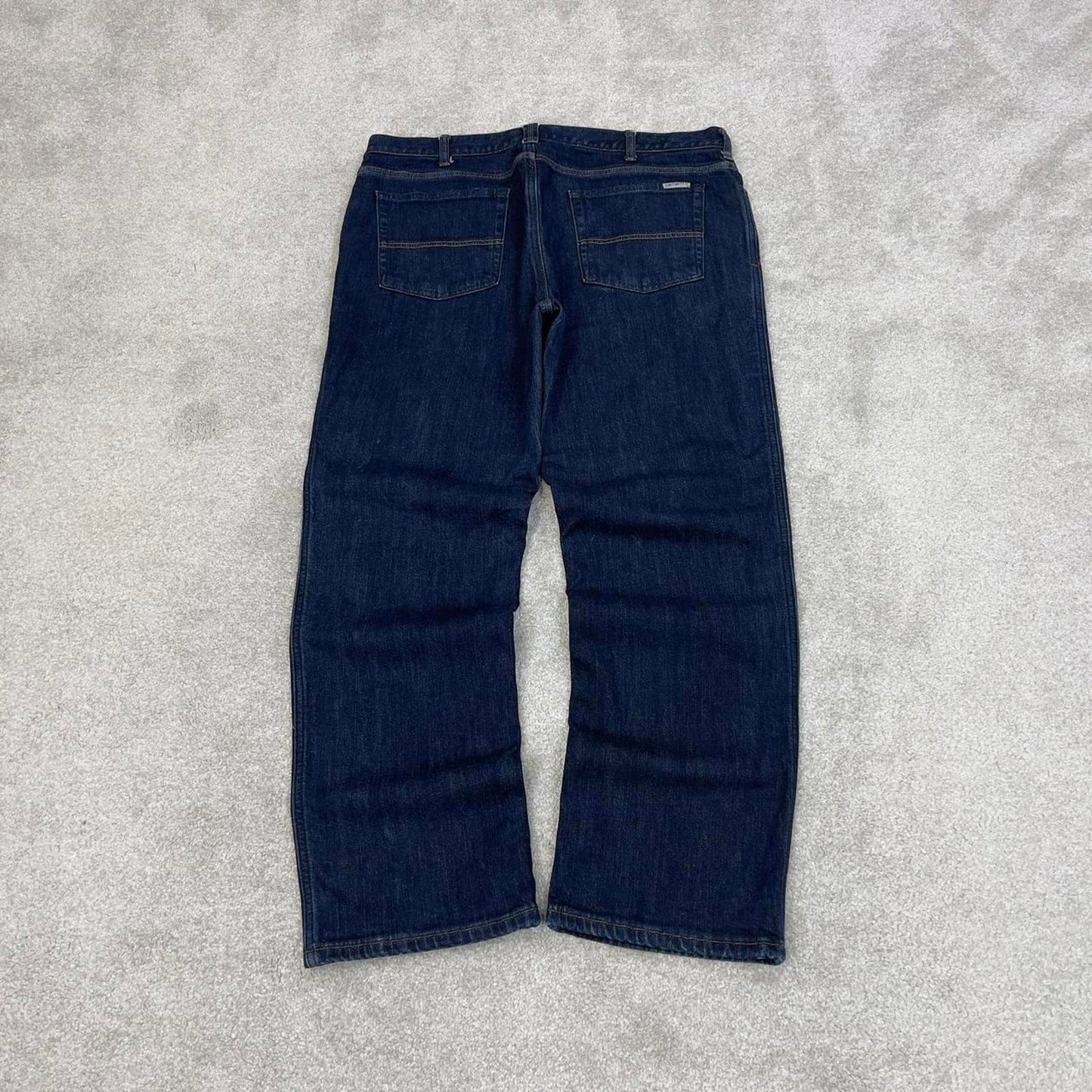 Blue Carhartt jeans size 16 W36L29.5 women's straight leg y2k 90s style flannel lined