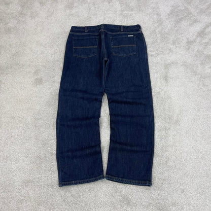 Blue Carhartt jeans size 16 W36L29.5 women's straight leg y2k 90s style flannel lined