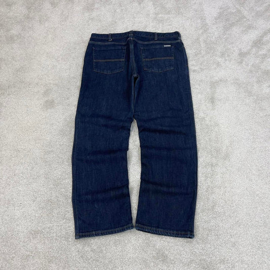 Blue Carhartt jeans size 16 W36L29.5 women's straight leg y2k 90s style flannel lined