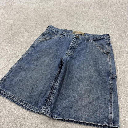 Lee carpenter denim shorts cargo blue Loose leg skater style surf jorts