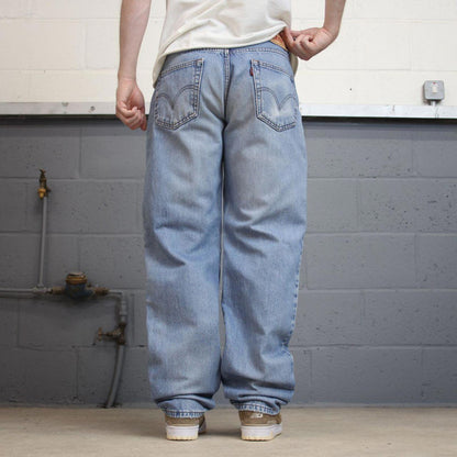Baggy Levis 550 jeans W33 L34 blue loose 90s relaxed style skater jeans red tab logo